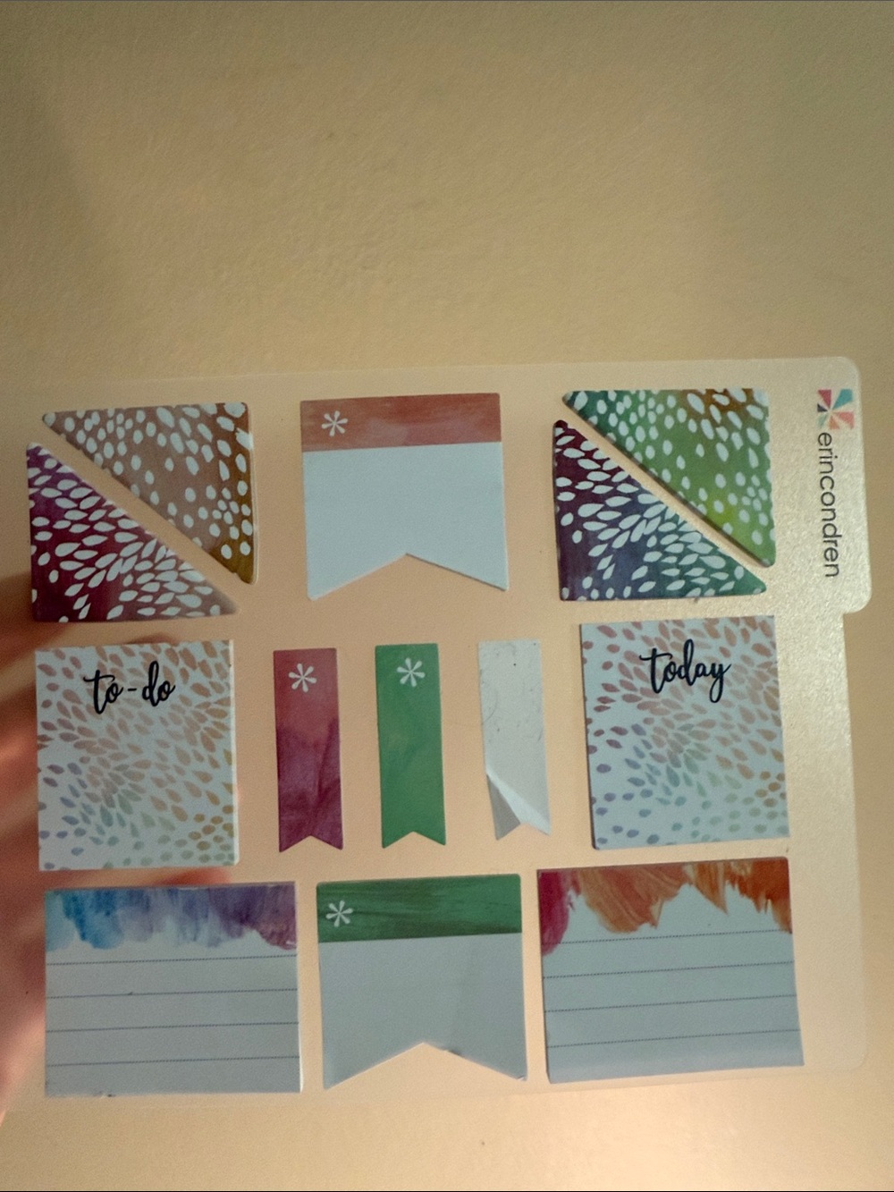 Erin Condren Purple Green Blue Pink Gold Accent Planner Stickers today , to do
